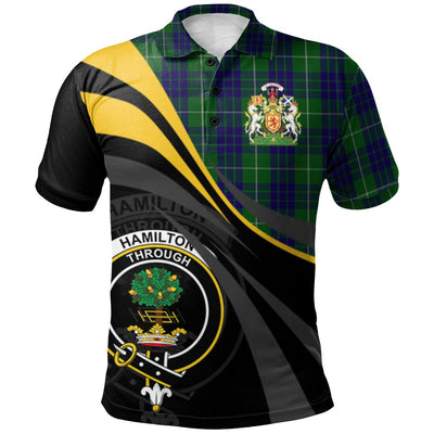Clan Hamilton Green Hunting Tartan Polo Shirt - Royal Coat Of Arms Style KR79