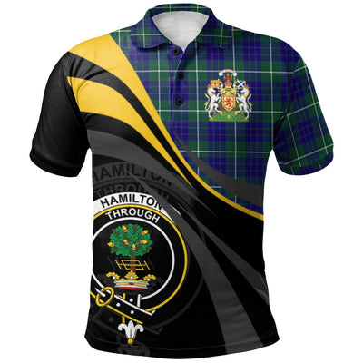 Clan Hamilton Hunting Modern Tartan Polo Shirt - Royal Coat Of Arms Style WY39