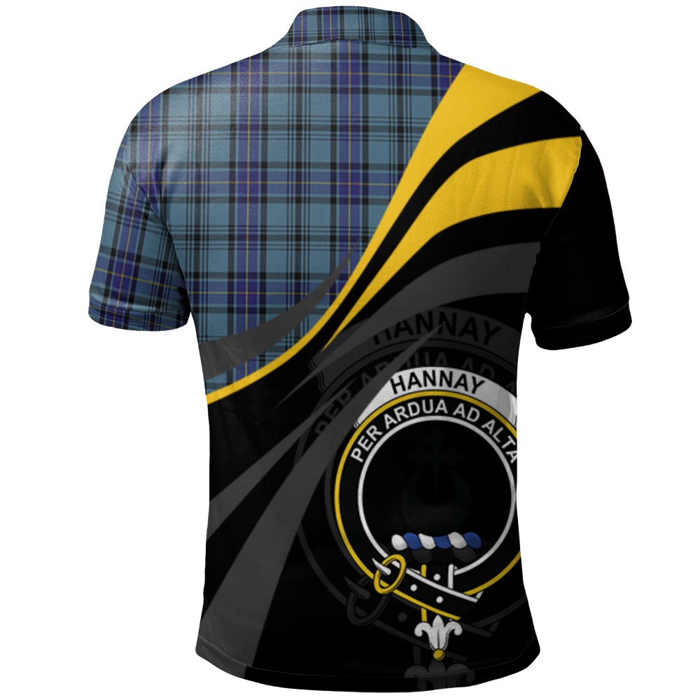 Clan Hannay Blue Tartan Polo Shirt - Royal Coat Of Arms Style HT71 Hannay Blue Tartan Tartan Polo   