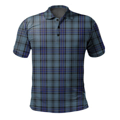 Clan Hannay Blue Tartan Polo Shirt LE22 Hannay Blue Tartan Tartan Polo   