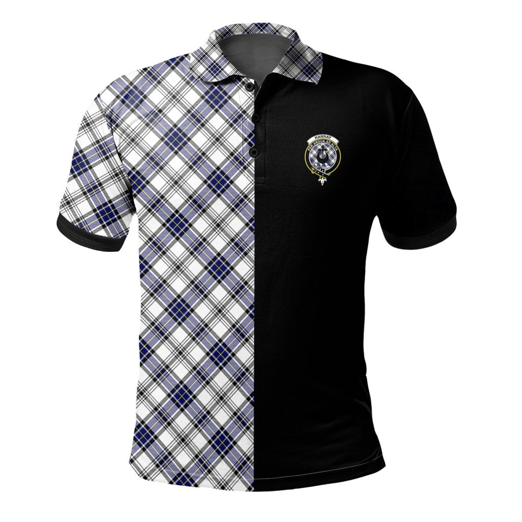 Clan Hannay Modern Tartan Polo Shirt Half of Me - Cross Style TB99 Hannay Modern Tartan Tartan Polo   