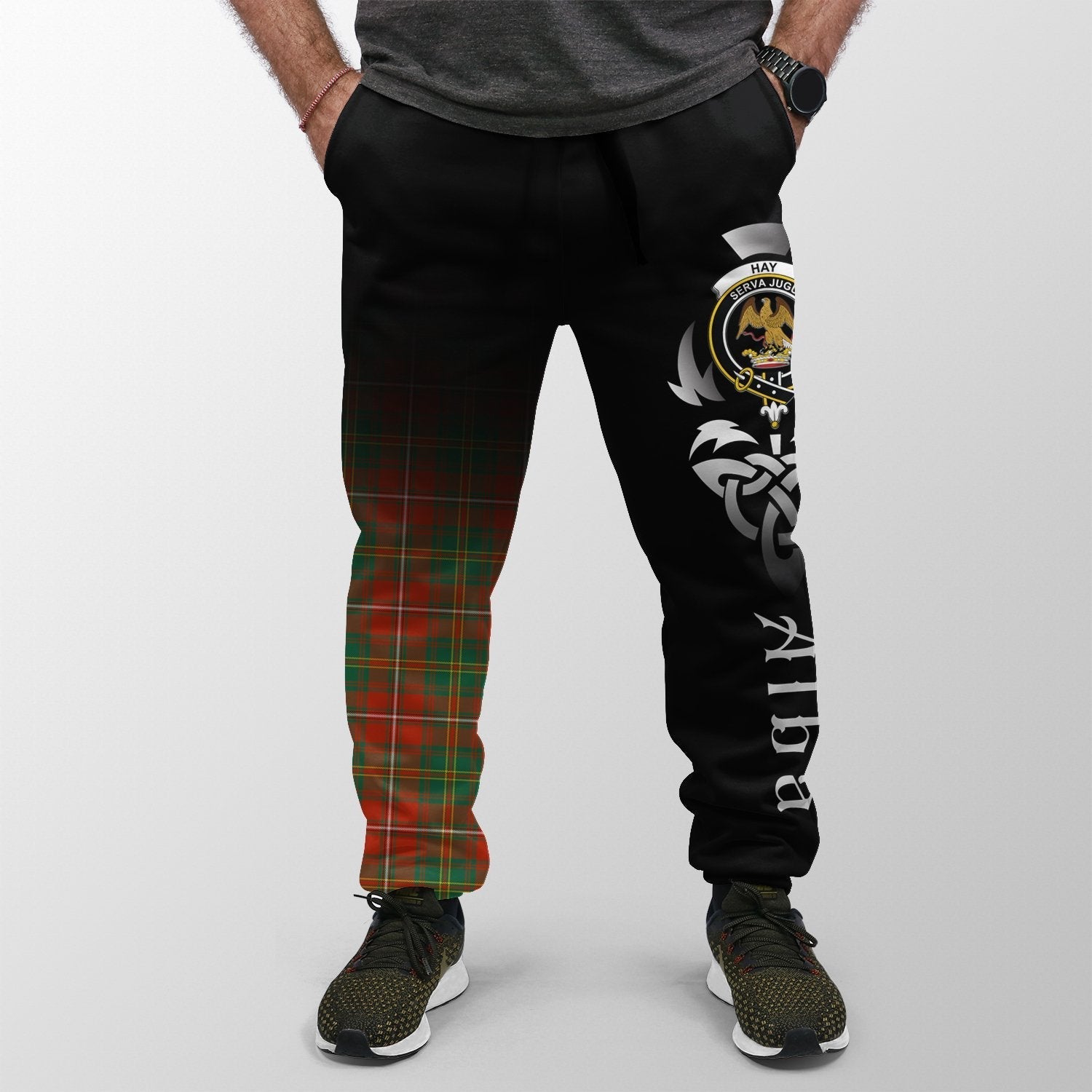 Clan Hay Ancient Tartan Crest Jogger Sweatpants  Alba Celtic Style AI92 Clan Hay Tartan Today   