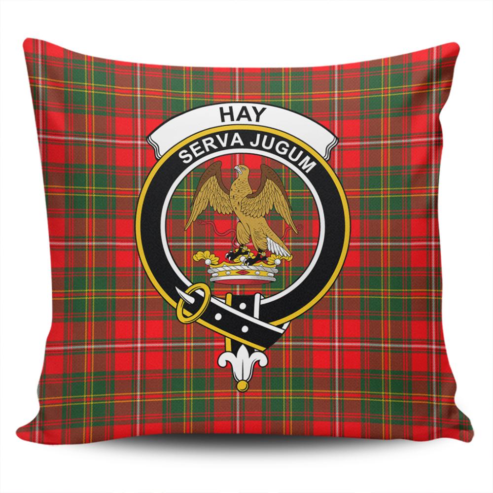 Clan Hay Modern Tartan Crest Pillow Cover NL45 Clan Hay Tartan Today   