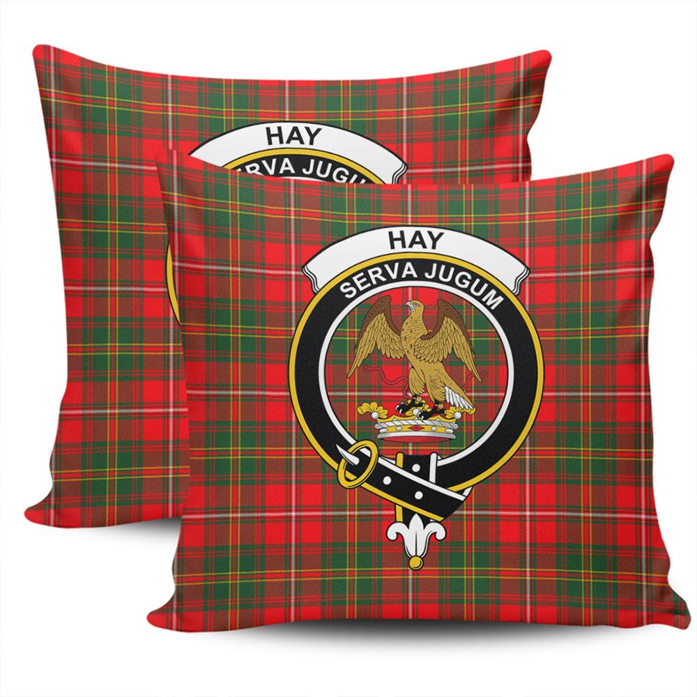 Clan Hay Modern Tartan Crest Pillow Cover NL45 Clan Hay Tartan Today   