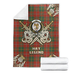 Clan Hay Ancient Tartan Gold Courage Symbol Blanket VI98 Clan Hay Tartan Today   