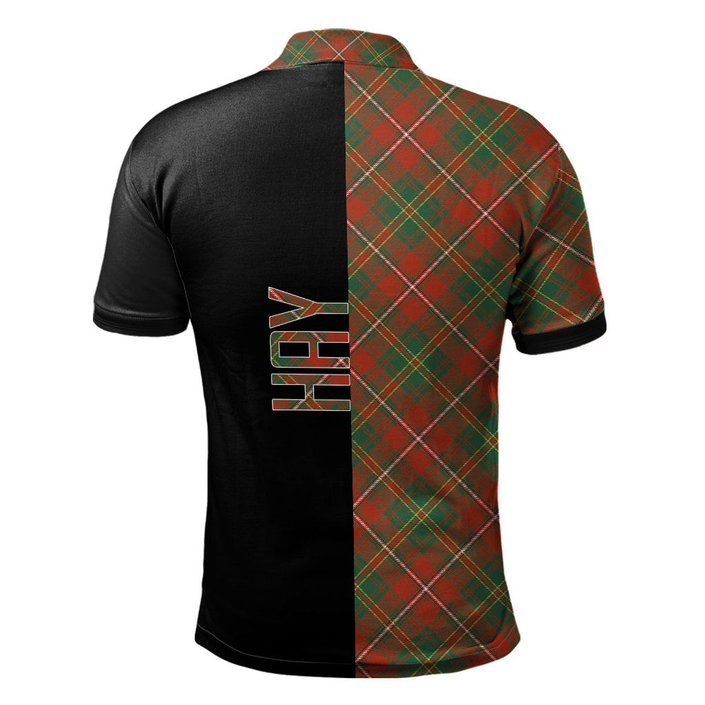 Clan Hay Ancient Tartan Polo Shirt Half of Me - Cross Style YW44 Hay Ancient Tartan Tartan Polo   