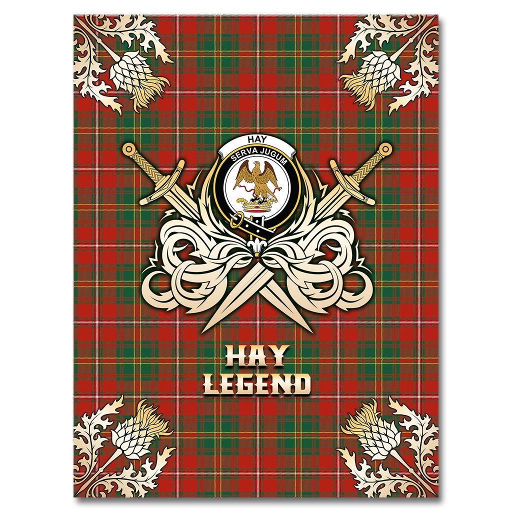 Clan Hay Ancient Tartan Gold Courage Symbol Blanket VI98 Clan Hay Tartan Today   