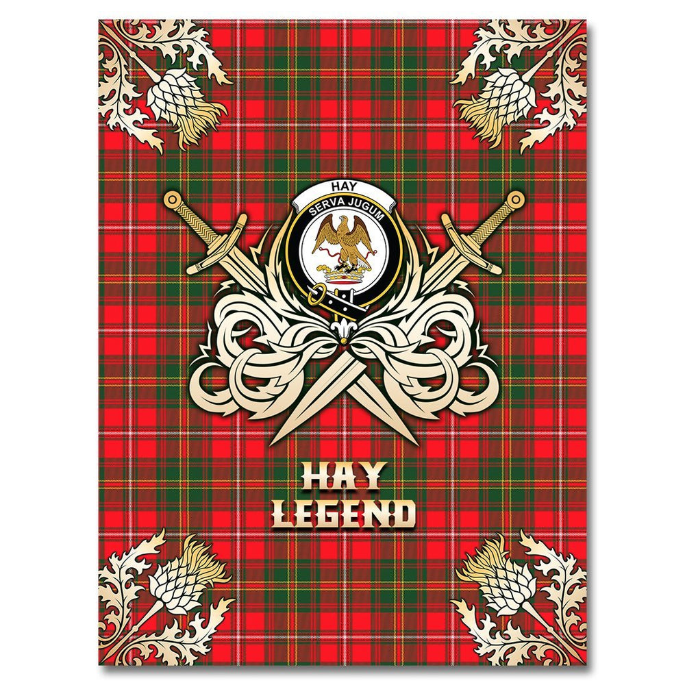 Clan Hay Modern Tartan Gold Courage Symbol Blanket YM99 Clan Hay Tartan Today   