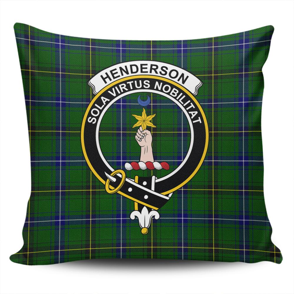 Clan Henderson Modern Tartan Crest Pillow Cover JL98 Clan Henderson Tartan Today   