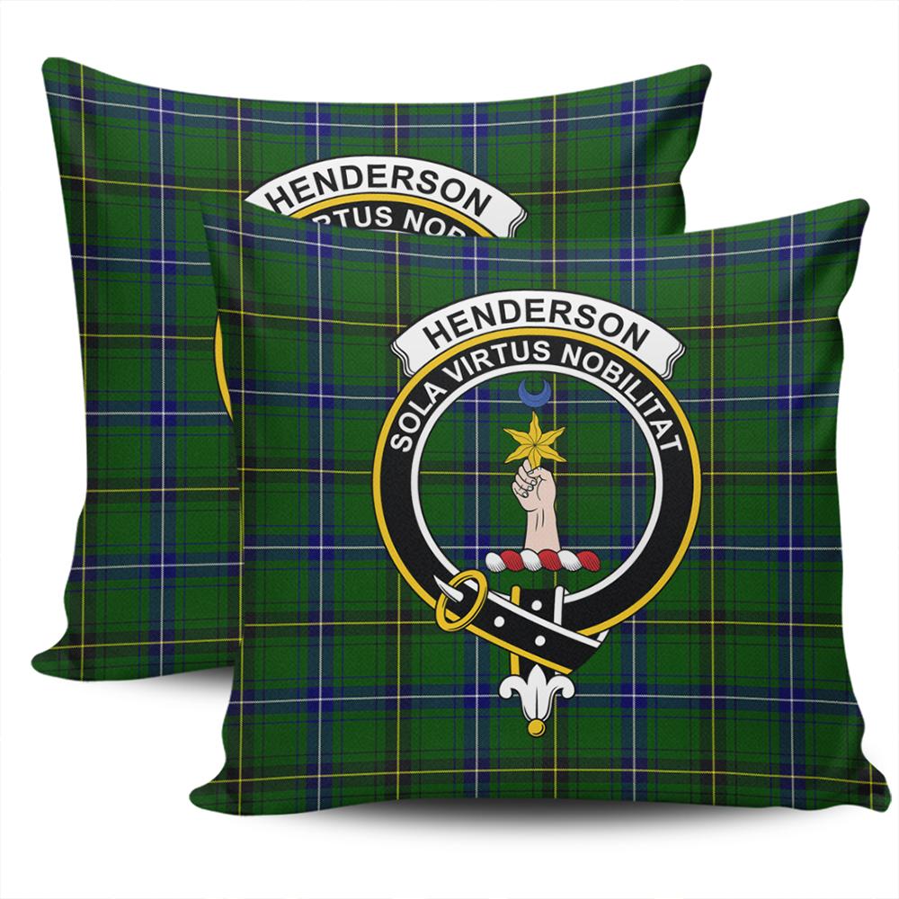 Clan Henderson Modern Tartan Crest Pillow Cover JL98 Clan Henderson Tartan Today   