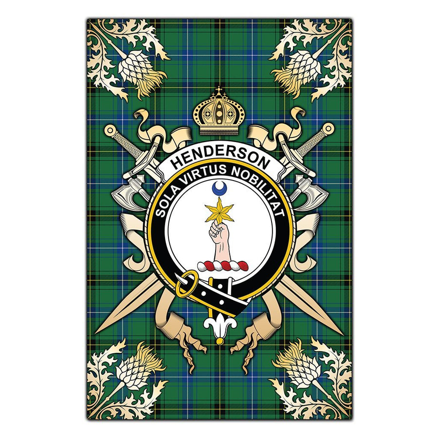 Clan Henderson Ancient Tartan Crest Black Garden Flag