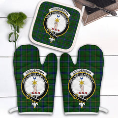 Clan Henderson Modern Tartan Crest Oven Mitt And Pot Holder (2 Oven Mitts + 1 Pot Holder) RF77 Clan Henderson Tartan Today   