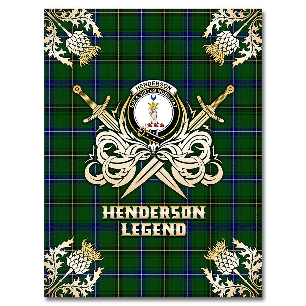 Clan Henderson Modern Tartan Gold Courage Symbol Blanket YN83 Clan Henderson Tartan Today   