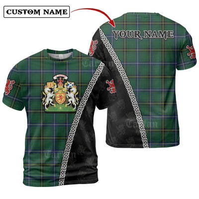 Personalized Clan Henderson Modern Tartan Shirt with Scotland Coat of Arms & Custom Name RN70