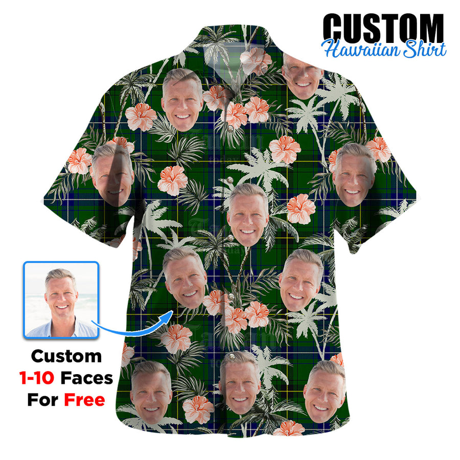 Clan Henderson Modern Tartan Custom Face Hawaiian Shirt – Unisex Gift for Family Members, Summer Party SK79 Henderson Modern Tartan Tartan Hawaii Shirt