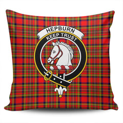 Clan Hepburn Tartan Crest Pillow Cover AI53 Clan Hepburn Tartan Today   