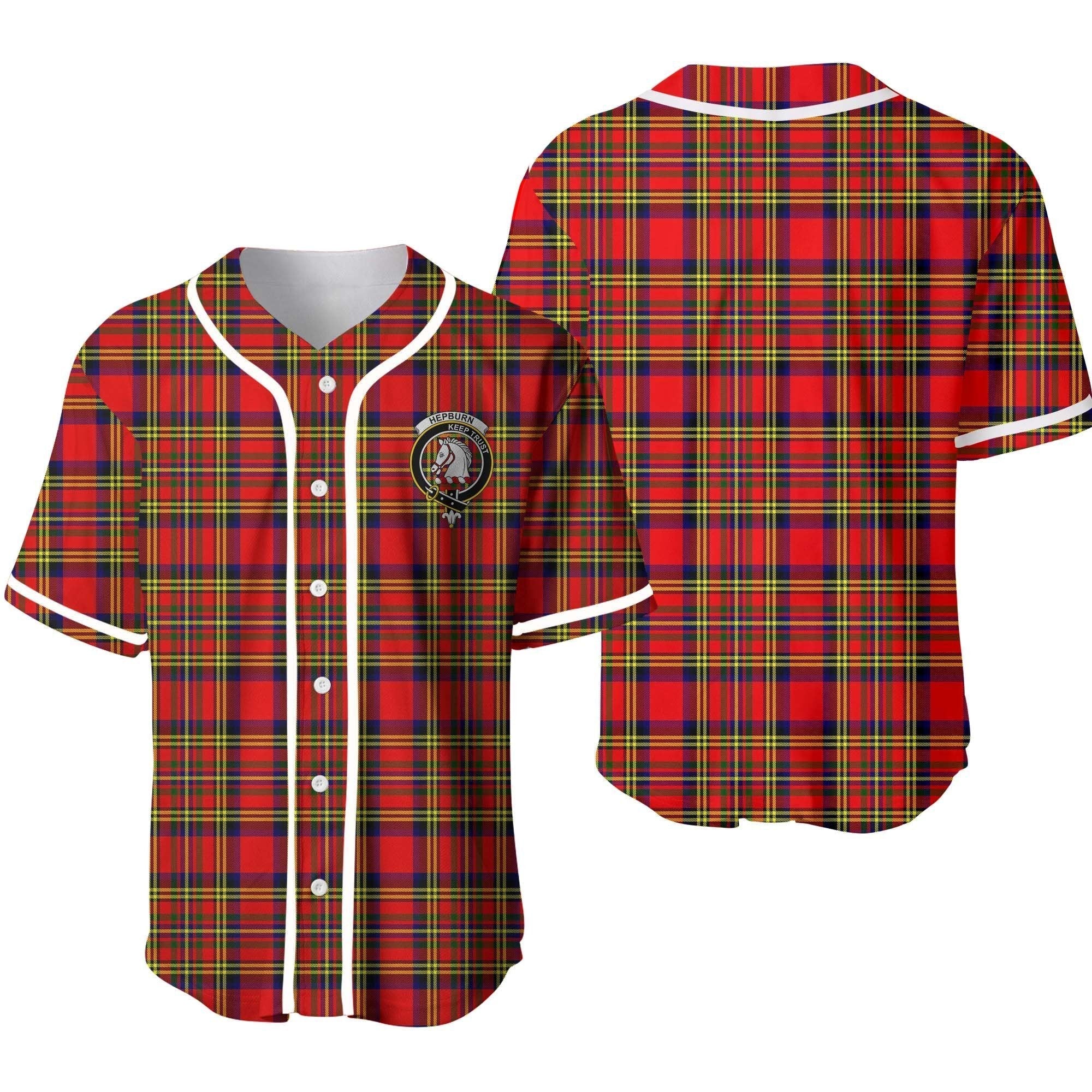 Clan Hepburn Tartan Unisex Baseball Jersey RP28MK51 Clan Hepburn Tartan Today   