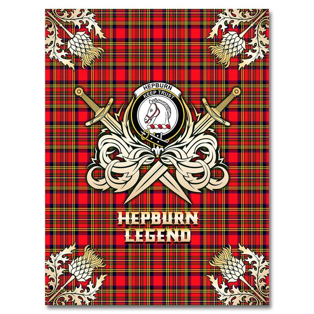 Clan Hepburn Tartan Gold Courage Symbol Blanket JH26 Clan Hepburn Tartan Today   