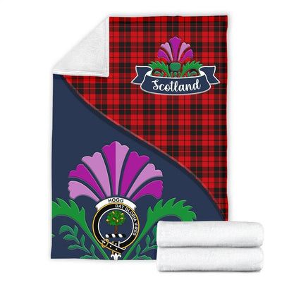 Clan Hogg (or Hog) Tartan Crest Premium Blanket Thistle Style LJ29