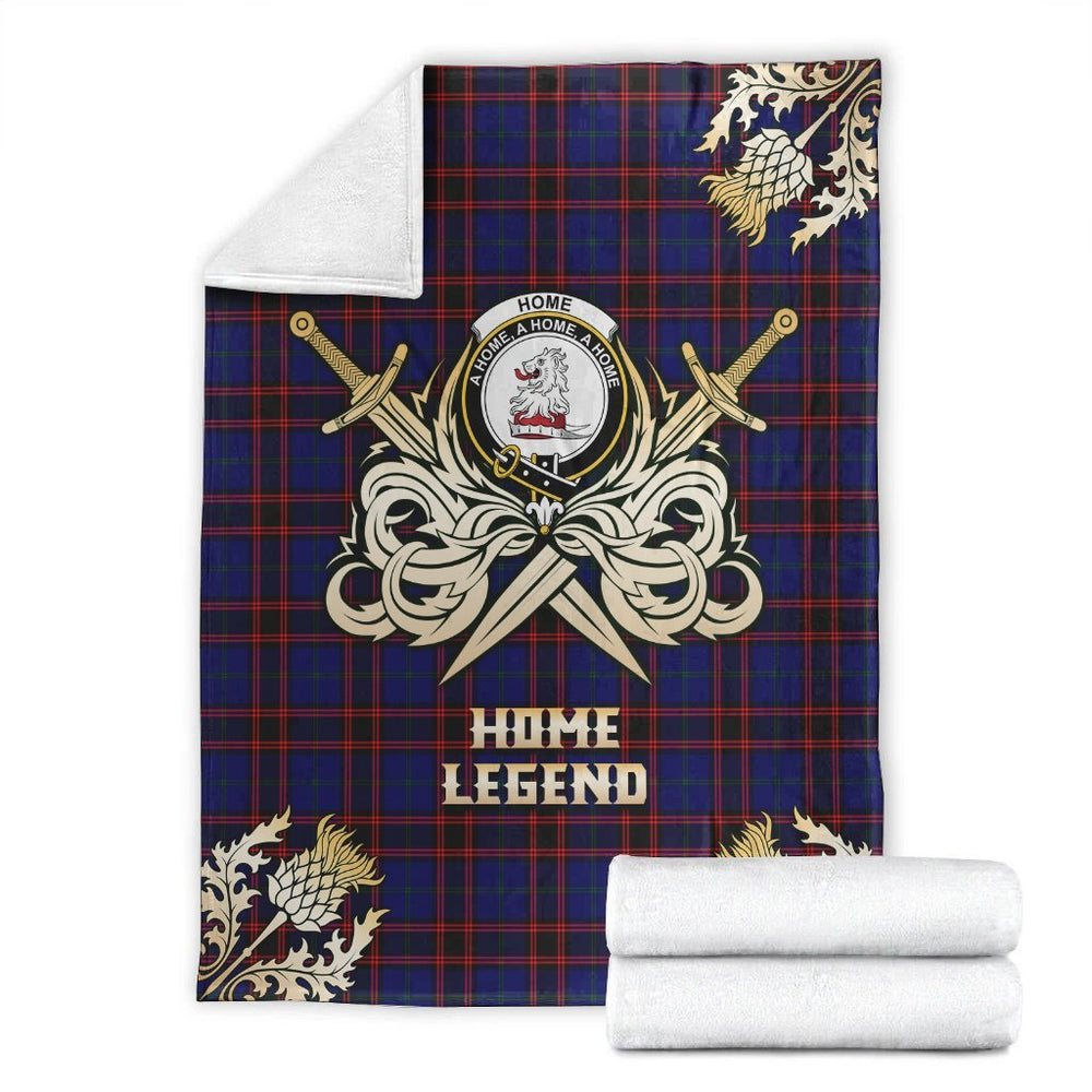 Clan Home Modern Tartan Gold Courage Symbol Blanket UK87 Clan Home/Hume Tartan Today   
