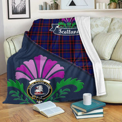 Clan Home (or Hume) Tartan Crest Premium Blanket Thistle Style WM44 Clan Home/Hume Tartan Today   