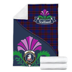 Clan Home (or Hume) Tartan Crest Premium Blanket Thistle Style WM44 Clan Home/Hume Tartan Today   