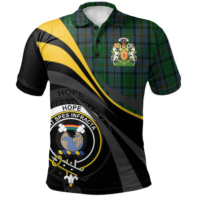 Clan Hope (Vere) Lochcarron Tartan Polo Shirt - Royal Coat Of Arms Style