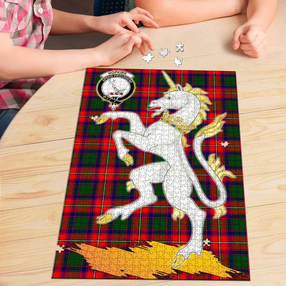 Clan Hopkirk Tartan Crest Unicorn Scotland Jigsaw Puzzles Gift For Family VT41 Clan Kirk Tartan Today   