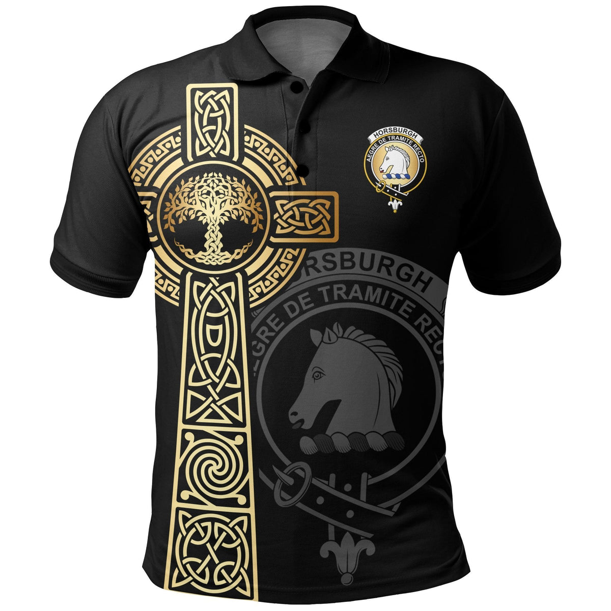 Clan Horsburgh Clan Unisex Polo Shirt - Celtic Tree Of Life PI52 Horsburgh Tartan Tartan Polo   