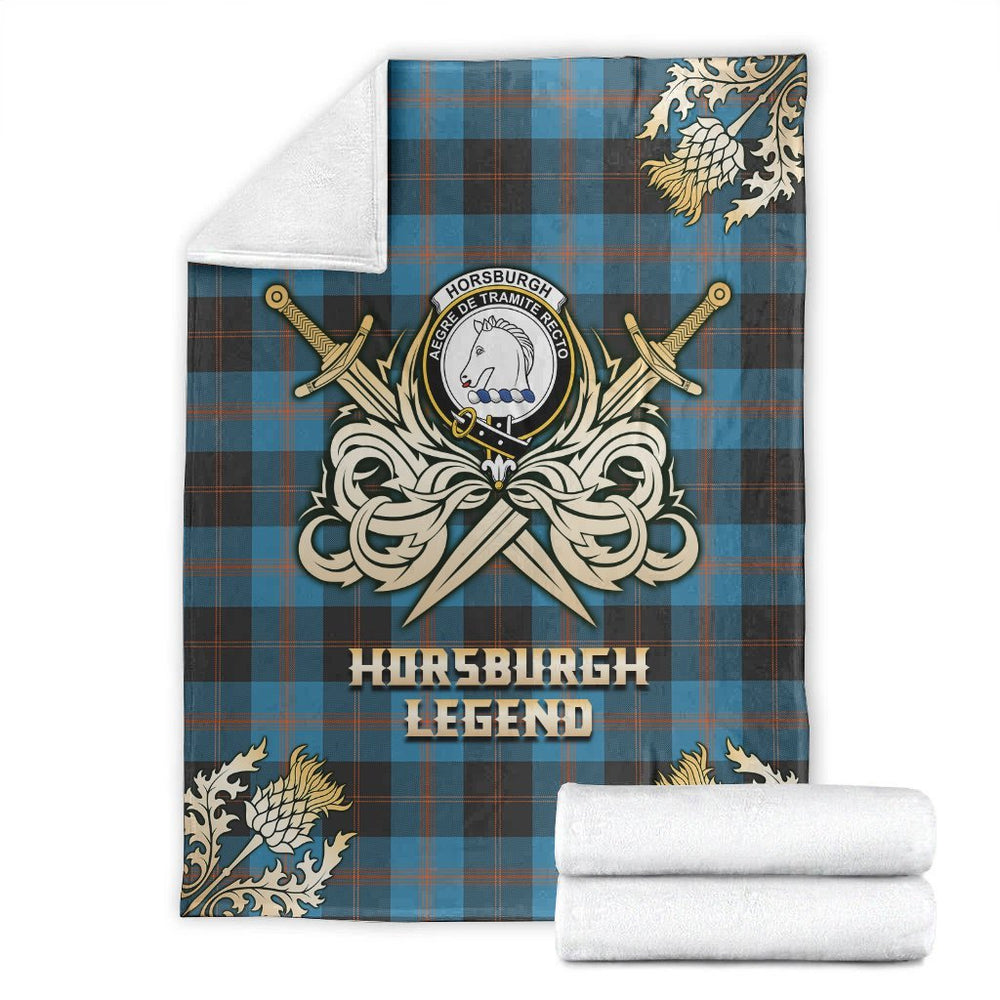 Clan Horsburgh Tartan Gold Courage Symbol Blanket LU81 Clan Horsburgh Tartan Today   