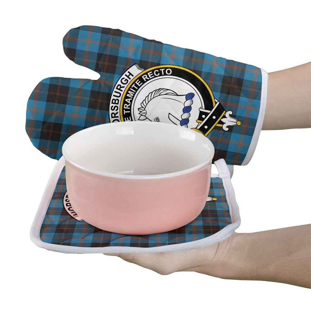 Clan Horsburgh Tartan Crest Oven Mitt And Pot Holder (2 Oven Mitts + 1 Pot Holder) OR82 Clan Horsburgh Tartan Today   
