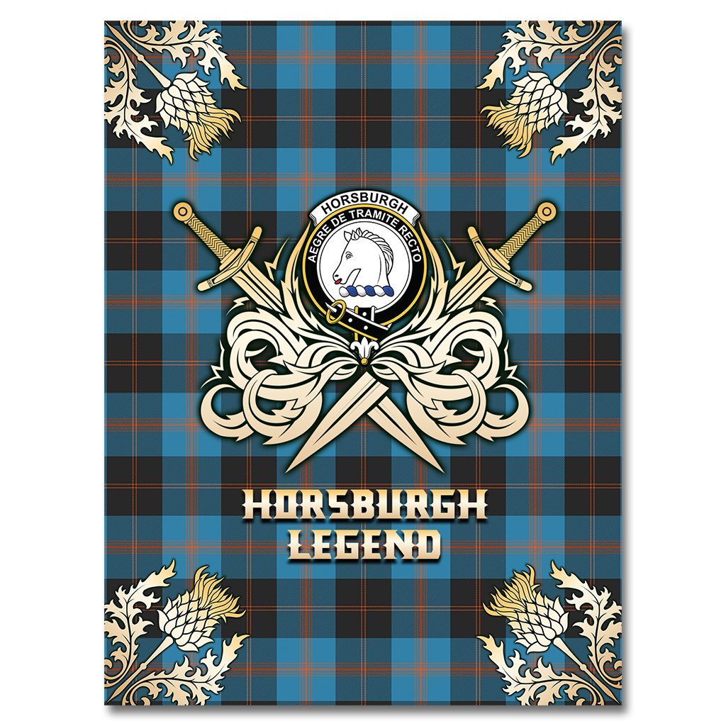 Clan Horsburgh Tartan Gold Courage Symbol Blanket LU81 Clan Horsburgh Tartan Today   