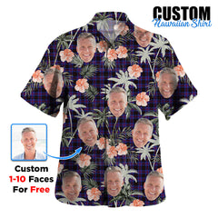 Clan Horsburgh Tartan Custom Face Hawaiian Shirt – Unisex Gift for Family Members, Summer Party WG96 Horsburgh Tartan Tartan Hawaii Shirt
