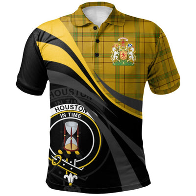 Clan Houston Tartan Polo Shirt - Royal Coat Of Arms Style