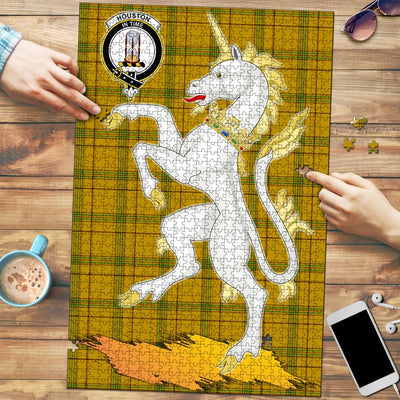 Clan Houston Tartan Crest Unicorn Scotland Jigsaw Puzzles Gift For Family