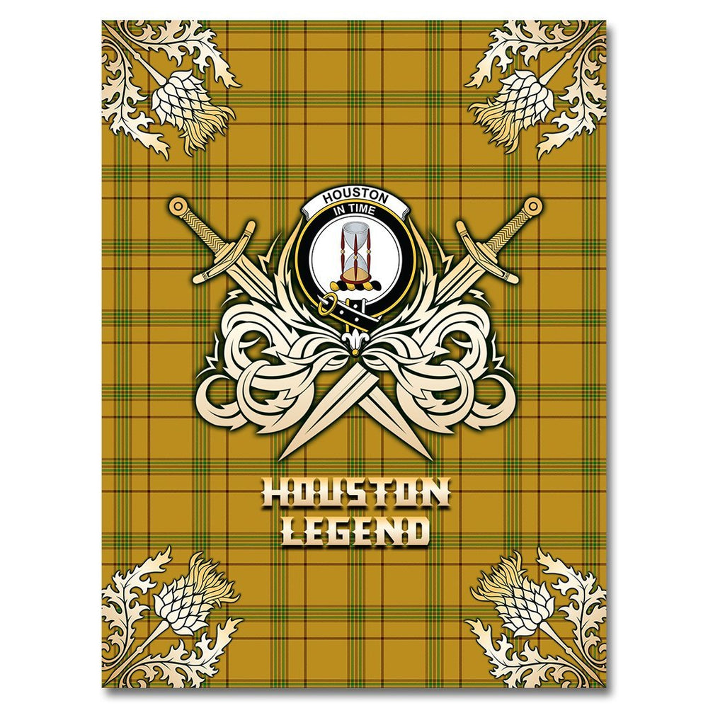 Clan Houston Tartan Gold Courage Symbol Blanket JM98 Clan Houston Tartan Today   