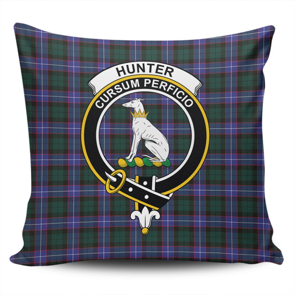 Clan Hunter Modern Tartan Crest Pillow Cover MY85 Clan Hunter Tartan Today   
