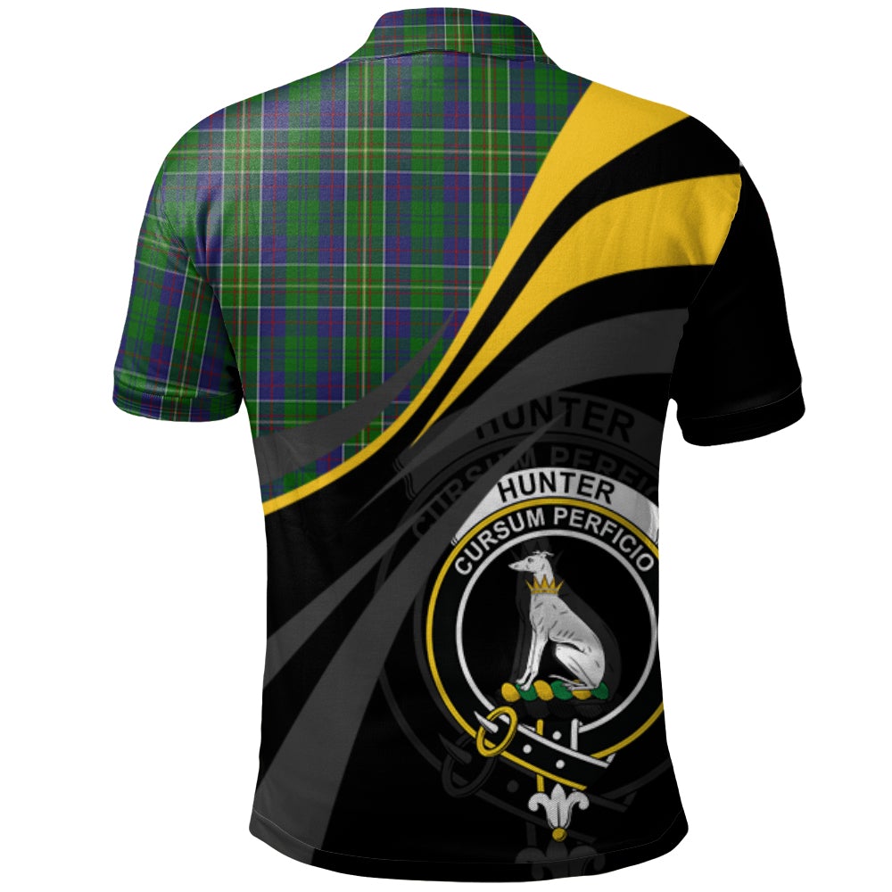 Clan Hunter of Hunterston Tartan Polo Shirt - Royal Coat Of Arms Style LV57 Hunter of Hunterston Tartan Tartan Polo   