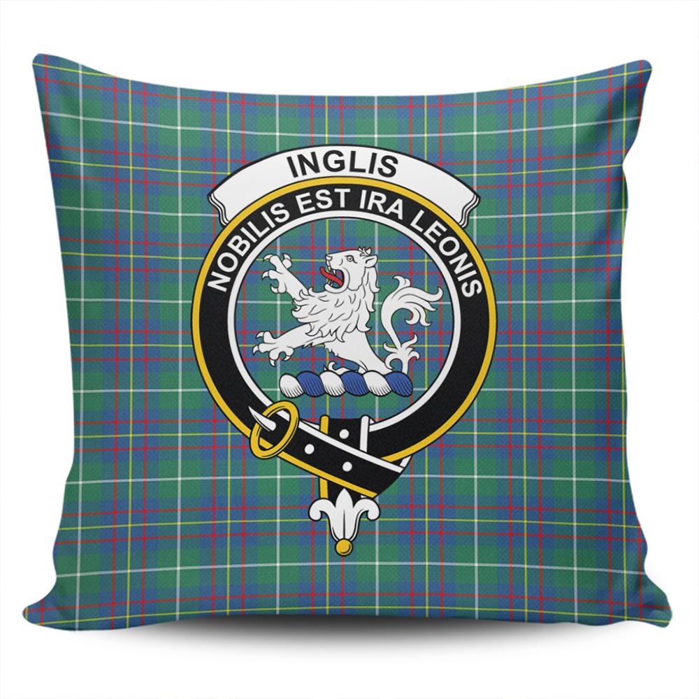 Clan Inglis Ancient Tartan Crest Pillow Cover CT60 Clan Inglis Tartan Today   