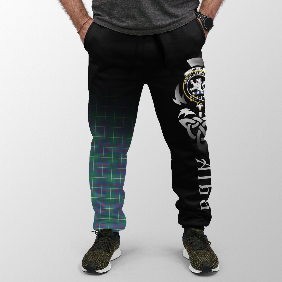 Clan Inglis Ancient Tartan Crest Jogger Sweatpants  Alba Celtic Style MB32 Clan Inglis Tartan Today   