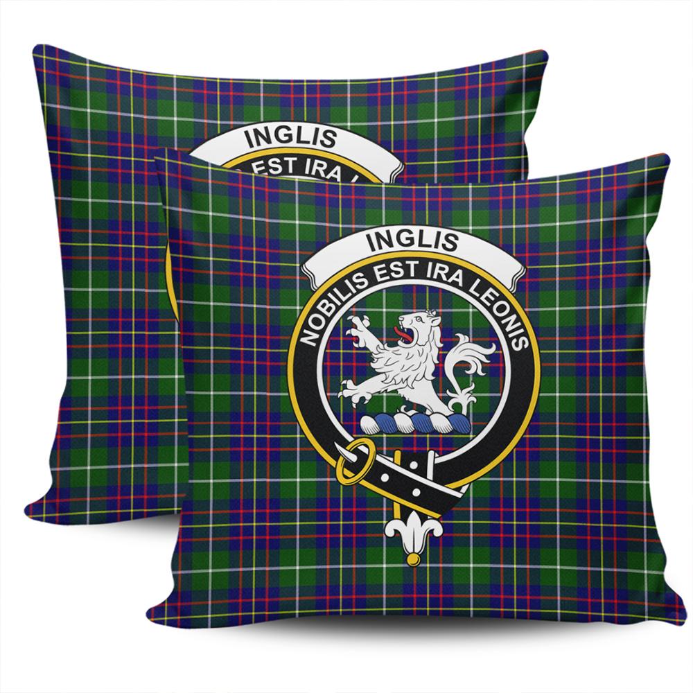 Clan Inglis Modern Tartan Crest Pillow Cover XV46 Clan Inglis Tartan Today   