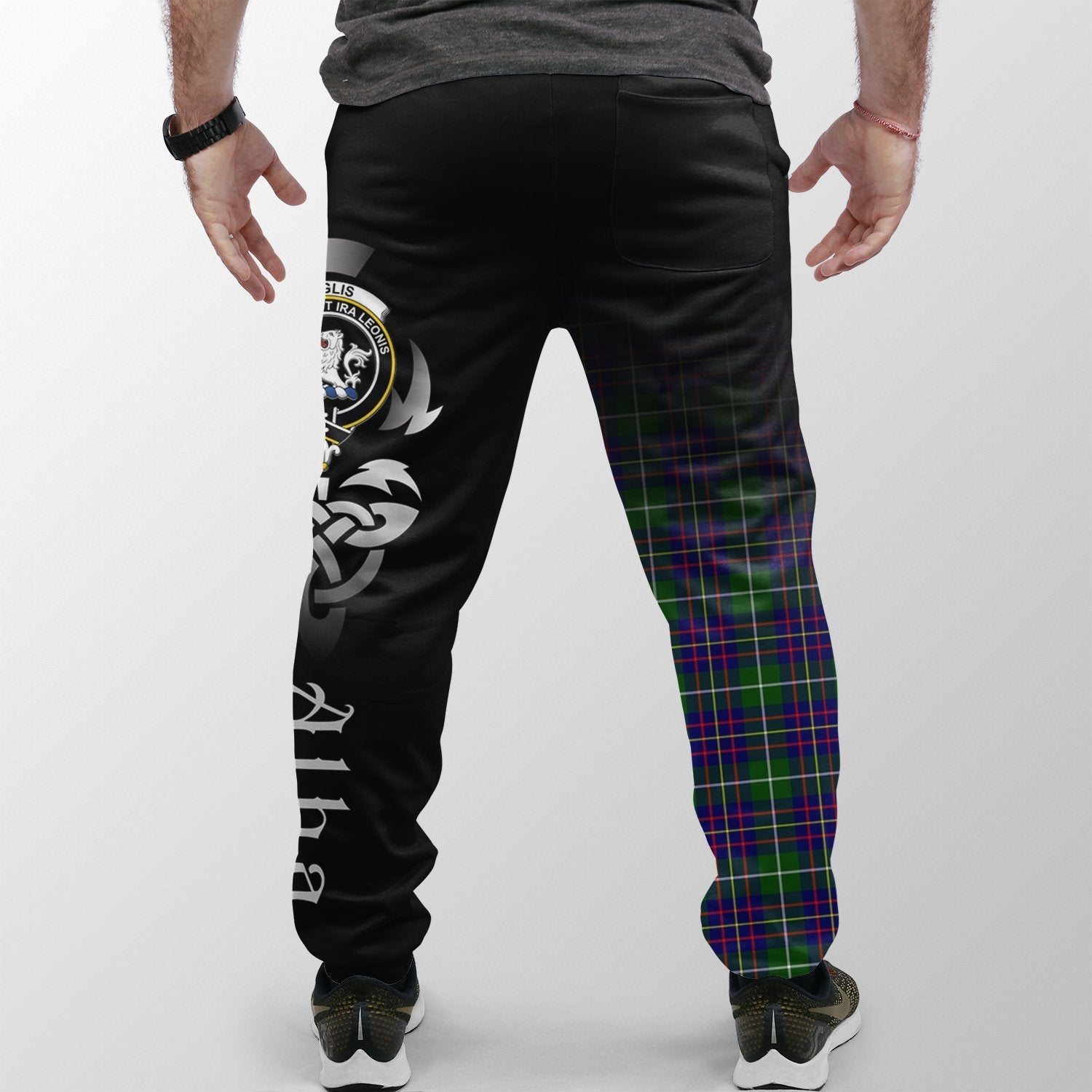 Clan Inglis Modern Tartan Crest Jogger Sweatpants  Alba Celtic Style IL35 Clan Inglis Tartan Today   