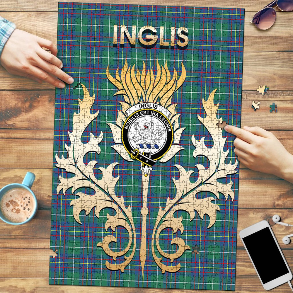 Clan Inglis Ancient Tartan Crest Thistle Jigsaw Puzzles Gift For Family AP54 Clan Inglis Tartan Today   