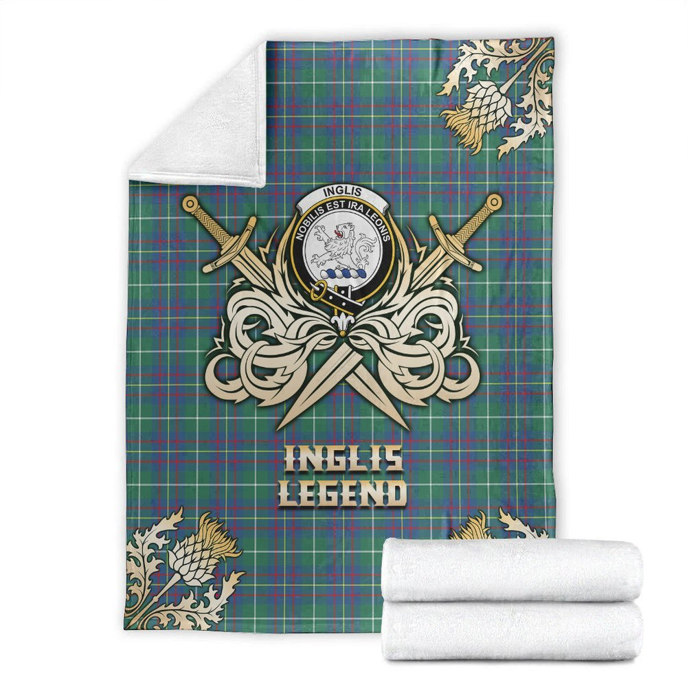 Clan Inglis Ancient Tartan Gold Courage Symbol Blanket QL76 Clan Inglis Tartan Today   