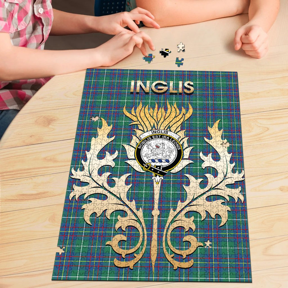 Clan Inglis Ancient Tartan Crest Thistle Jigsaw Puzzles Gift For Family AP54 Clan Inglis Tartan Today   