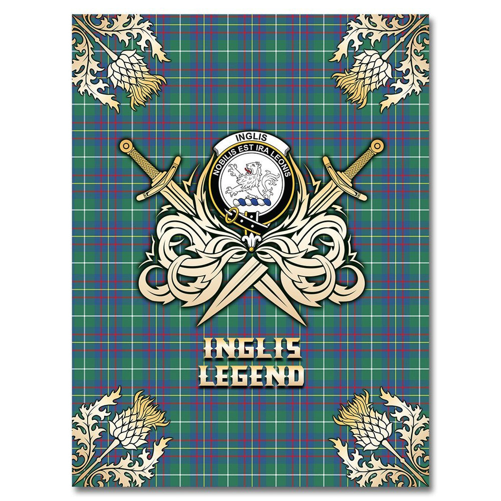 Clan Inglis Ancient Tartan Gold Courage Symbol Blanket QL76 Clan Inglis Tartan Today   
