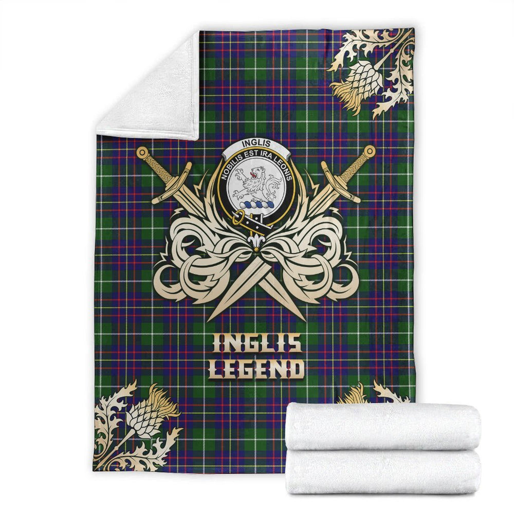 Clan Inglis Modern Tartan Gold Courage Symbol Blanket UH94 Clan Inglis Tartan Today   