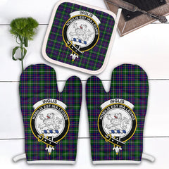 Clan Inglis Modern Tartan Crest Oven Mitt And Pot Holder (2 Oven Mitts + 1 Pot Holder) NE84 Clan Inglis Tartan Today   