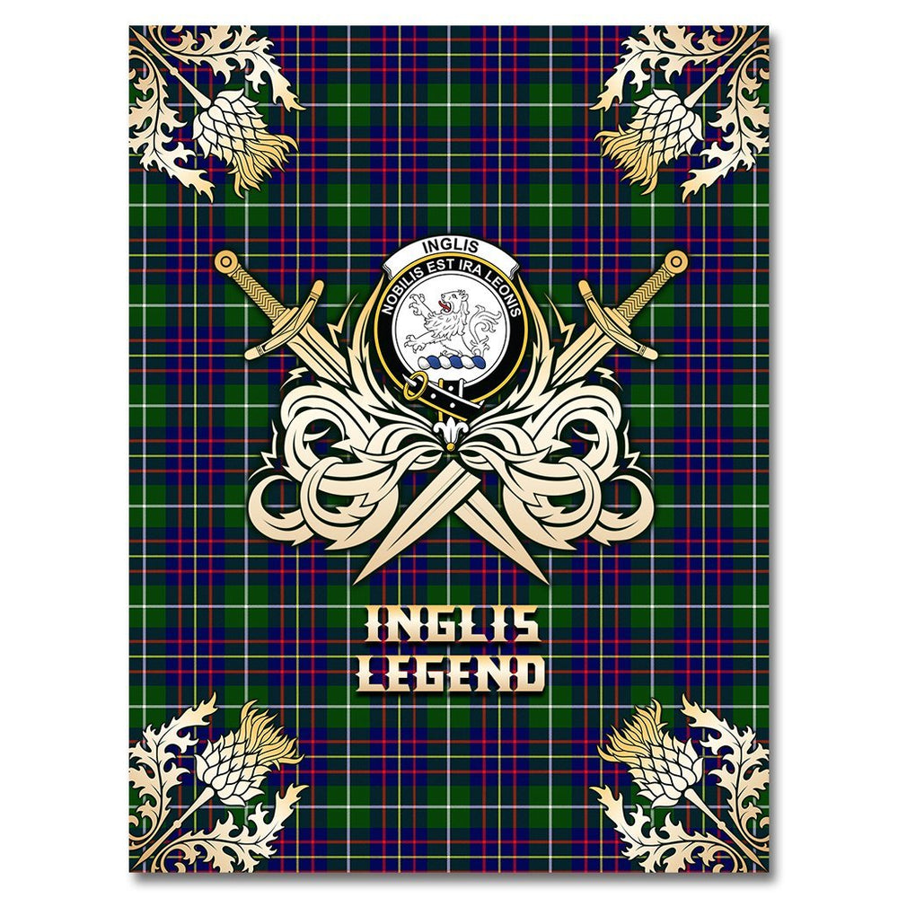 Clan Inglis Modern Tartan Gold Courage Symbol Blanket UH94 Clan Inglis Tartan Today   