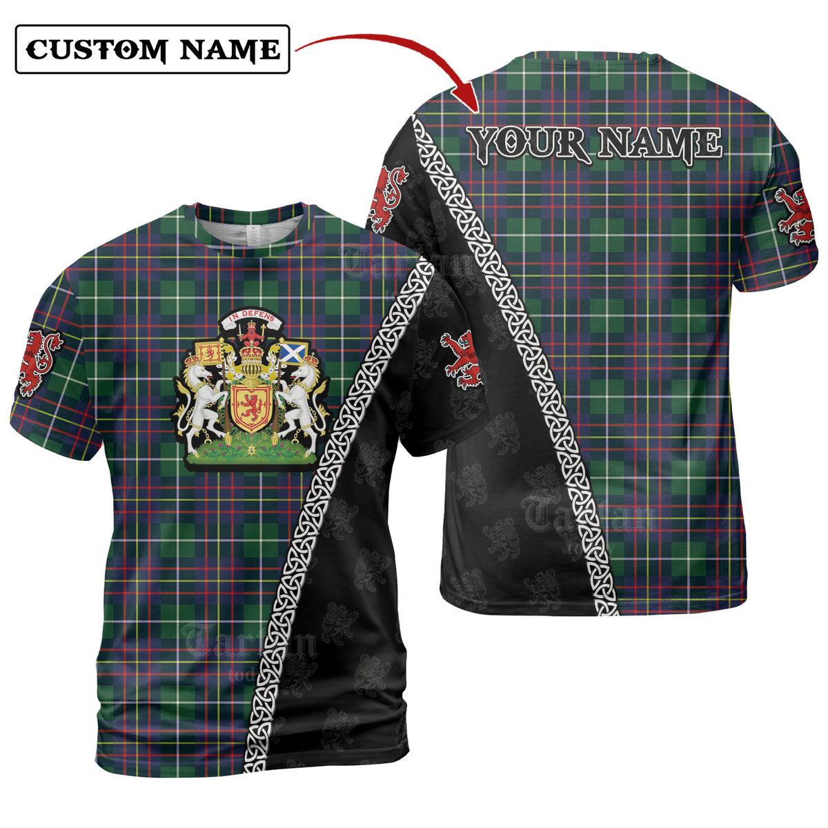 Inglis Modern Tartan Shirt with Scotland Coat of Arms & Custom Name JF83
